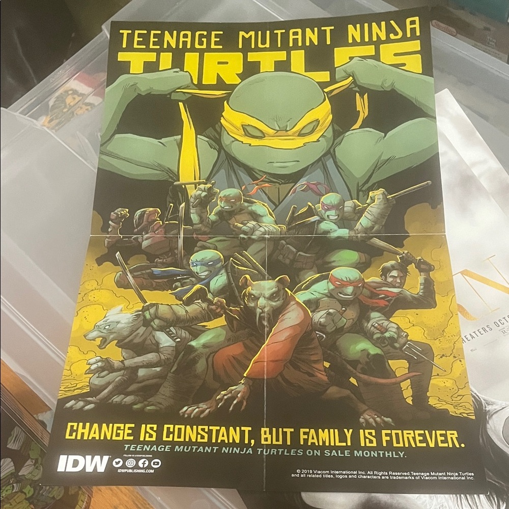 Teenage Mutant Ninja Turtles IDW Poster Change is constant family forever 2019